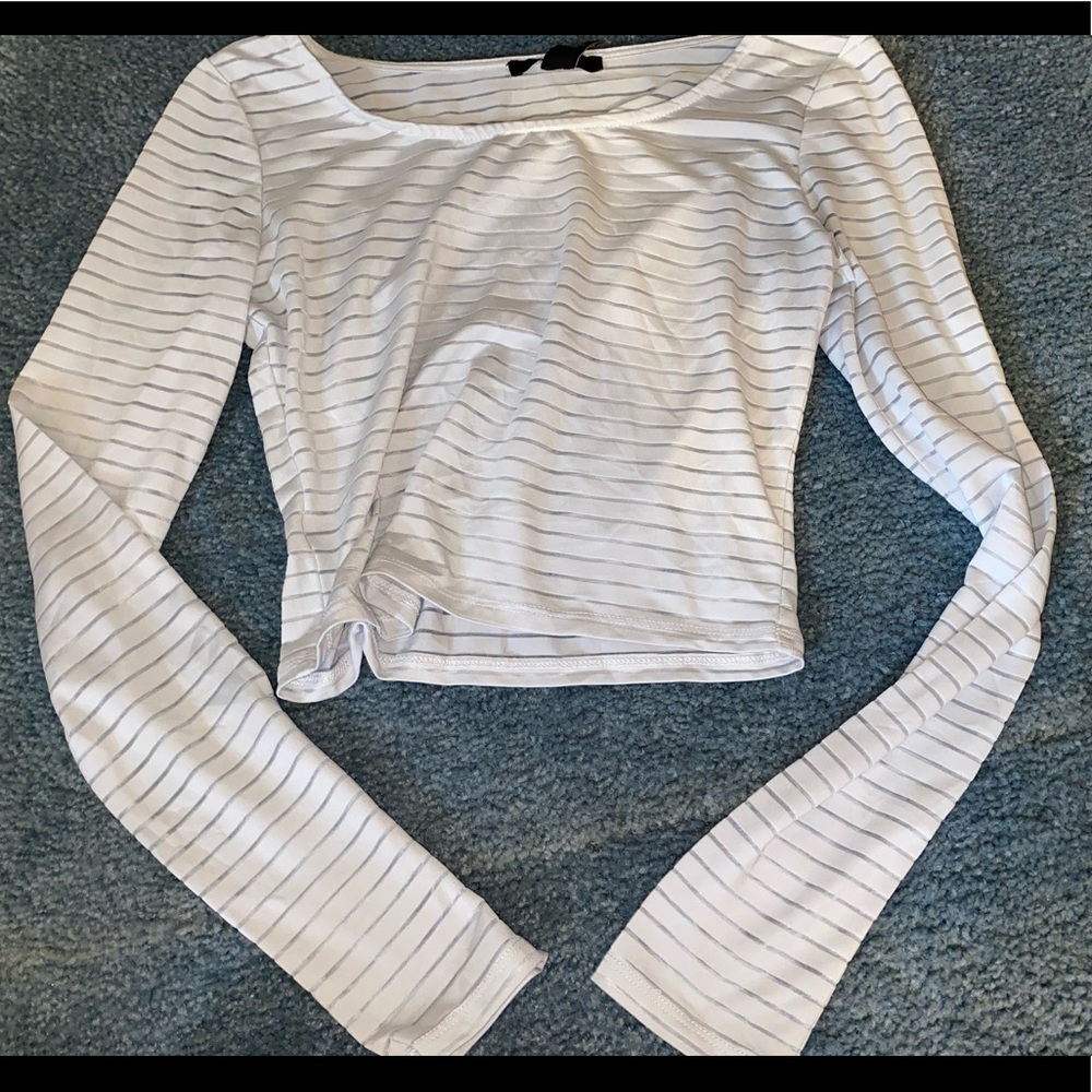 White see through crop top